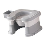 Maxbell Bathroom Squating Toilet Chair Compact Toilet Stool for Potty Bathroom Woman White Gray