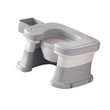 Maxbell Bathroom Squating Toilet Chair Compact Toilet Stool for Potty Bathroom Woman White Gray