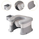 Maxbell Bathroom Squating Toilet Chair Compact Toilet Stool for Potty Bathroom Woman White Gray