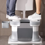 Maxbell Bathroom Squating Toilet Chair Compact Toilet Stool for Potty Bathroom Woman White Gray