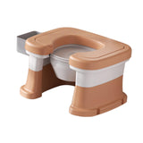 Maxbell Bathroom Squating Toilet Chair Compact Toilet Stool for Potty Bathroom Woman Khaki