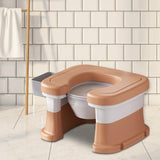 Maxbell Bathroom Squating Toilet Chair Compact Toilet Stool for Potty Bathroom Woman Khaki