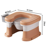 Maxbell Bathroom Squating Toilet Chair Compact Toilet Stool for Potty Bathroom Woman Khaki