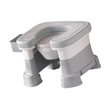 Maxbell Bathroom Squating Toilet Chair Compact Toilet Stool for Potty Bathroom Woman White Gray Heighten