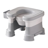 Maxbell Bathroom Squating Toilet Chair Compact Toilet Stool for Potty Bathroom Woman White Gray Heighten