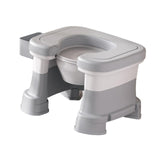 Maxbell Bathroom Squating Toilet Chair Compact Toilet Stool for Potty Bathroom Woman White Gray Heighten