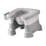 Maxbell Bathroom Squating Toilet Chair Compact Toilet Stool for Potty Bathroom Woman White Gray Heighten