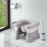 Maxbell Bathroom Squating Toilet Chair Compact Toilet Stool for Potty Bathroom Woman White Gray Heighten