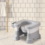 Maxbell Bathroom Squating Toilet Chair Compact Toilet Stool for Potty Bathroom Woman White Gray Heighten