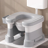 Maxbell Bathroom Squating Toilet Chair Compact Toilet Stool for Potty Bathroom Woman White Gray Heighten