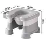 Maxbell Bathroom Squating Toilet Chair Compact Toilet Stool for Potty Bathroom Woman White Gray Heighten