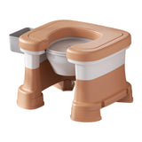 Maxbell Bathroom Squating Toilet Chair Compact Toilet Stool for Potty Bathroom Woman Khaki Heighten