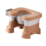 Maxbell Bathroom Squating Toilet Chair Compact Toilet Stool for Potty Bathroom Woman Khaki Heighten