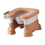 Maxbell Bathroom Squating Toilet Chair Compact Toilet Stool for Potty Bathroom Woman Khaki Heighten