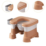 Maxbell Bathroom Squating Toilet Chair Compact Toilet Stool for Potty Bathroom Woman Khaki Heighten