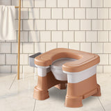 Maxbell Bathroom Squating Toilet Chair Compact Toilet Stool for Potty Bathroom Woman Khaki Heighten