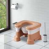 Maxbell Bathroom Squating Toilet Chair Compact Toilet Stool for Potty Bathroom Woman Khaki Heighten