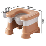 Maxbell Bathroom Squating Toilet Chair Compact Toilet Stool for Potty Bathroom Woman Khaki Heighten