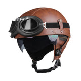 Maxbell Motorcycle Helmet Trendy Lightweight Half Helmet for Biking Summer Bicycling Brown M