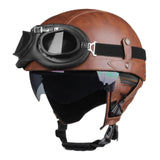 Maxbell Motorcycle Helmet Trendy Lightweight Half Helmet for Biking Summer Bicycling Brown M