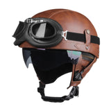 Maxbell Motorcycle Helmet Trendy Lightweight Half Helmet for Biking Summer Bicycling Brown M