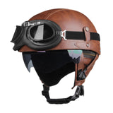 Maxbell Motorcycle Helmet Trendy Lightweight Half Helmet for Biking Summer Bicycling Brown M