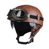 Maxbell Motorcycle Helmet Trendy Lightweight Half Helmet for Biking Summer Bicycling Brown L