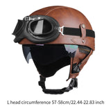 Maxbell Motorcycle Helmet Trendy Lightweight Half Helmet for Biking Summer Bicycling Brown L