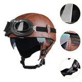 Maxbell Motorcycle Helmet Trendy Lightweight Half Helmet for Biking Summer Bicycling Brown XL