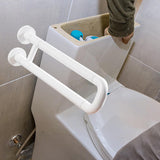 Maxbell Toilet Handrail Portable Sturdy Stable Folding Handicap Grab Bar for Elderly white