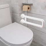 Maxbell Toilet Handrail Portable Sturdy Stable Folding Handicap Grab Bar for Elderly white