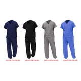 Maxbell Uniform Scrub Set for Men Top and Pants V Neck Soft Workwear for Cosmetology Navy blue S