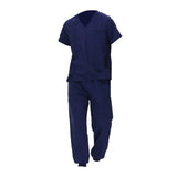 Maxbell Uniform Scrub Set for Men Top and Pants V Neck Soft Workwear for Cosmetology Navy Blue Large