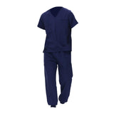 Maxbell Uniform Scrub Set for Men Top and Pants V Neck Soft Workwear for Cosmetology Navy blue XL