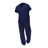 Maxbell Uniform Scrub Set for Men Top and Pants V Neck Soft Workwear for Cosmetology Navy blue XXXL