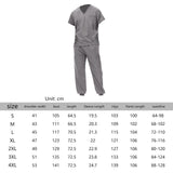 Maxbell Uniform Scrub Set for Men Top and Pants V Neck Soft Workwear for Cosmetology Gray XXXXL