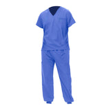 Maxbell Uniform Scrub Set for Men Top and Pants V Neck Soft Workwear for Cosmetology Light Blue S