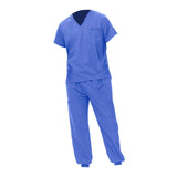 Maxbell Uniform Scrub Set for Men Top and Pants V Neck Soft Workwear for Cosmetology Light Blue S