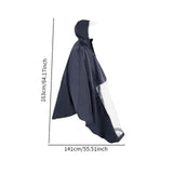 Maxbell Wheelchair Poncho Reflective Strip Camping Travel Wheelchair Rain Cape Cover with mirror hole dark blue