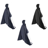 Maxbell Wheelchair Poncho Reflective Strip Camping Travel Wheelchair Rain Cape Cover with mirror hole dark blue