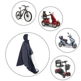 Maxbell Wheelchair Poncho Reflective Strip Camping Travel Wheelchair Rain Cape Cover with mirror hole dark blue