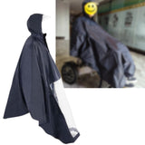 Maxbell Wheelchair Poncho Reflective Strip Camping Travel Wheelchair Rain Cape Cover with mirror hole dark blue