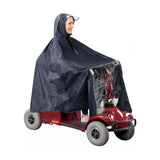 Maxbell Wheelchair Poncho Reflective Strip Camping Travel Wheelchair Rain Cape Cover without mirror hole dark blue