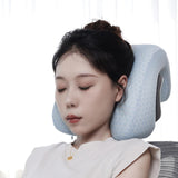 Maxbell Headrest Pillow for Chair Removable Cover Neck Rest Pillow for Travel Office blue