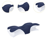 Maxbell Cervical Neck Pillow Ergonomic Cervical Pillow Beds Pillow Memory Foam Pillow blue