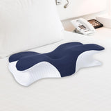 Maxbell Cervical Neck Pillow Ergonomic Cervical Pillow Beds Pillow Memory Foam Pillow blue