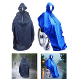 Maxbell Wheelchair Rain Poncho Raincoat for Elderly Men Women Mobility Tool Supplies Navy blue