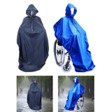 Maxbell Wheelchair Rain Poncho Raincoat for Elderly Men Women Mobility Tool Supplies Navy blue