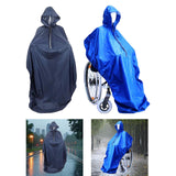 Maxbell Wheelchair Rain Poncho Raincoat for Elderly Men Women Mobility Tool Supplies Navy blue