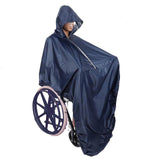 Maxbell Wheelchair Rain Poncho Raincoat for Elderly Men Women Mobility Tool Supplies Navy blue